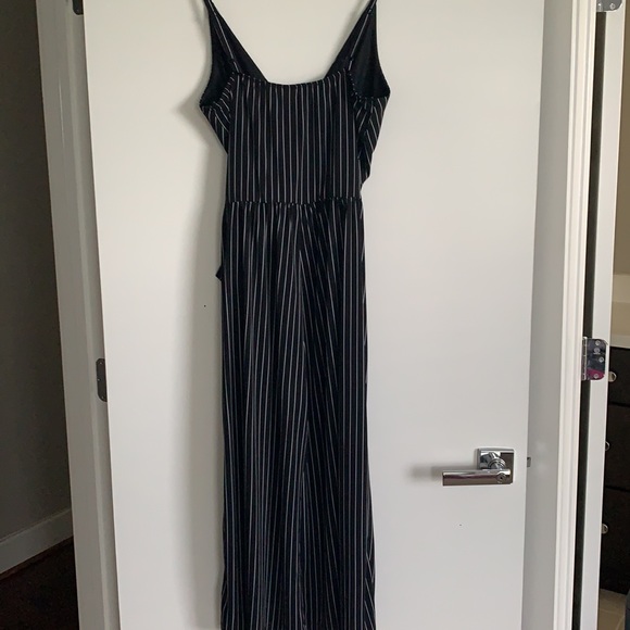 Black & white striped Kayleigh crop jumpsuit - Picture 4 of 6